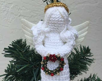 Ganchillo amigurumi ángel crochet miniatura ángel peluches Navidad ángel niños juguete decoración ángel ornamento vacaciones LISTO PARA EL ENVÍO