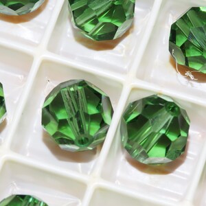 129 beads Vintage Genuine Swarovski Crystal Beads 8mm art 5000 Green Supply Jewelry Making Made in Austria factory pack