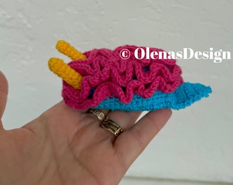 Crochet Nudibranch Nudibranch sea slug Nautical Underwater decor toy Christmas decor accessory Marine miniature 3.5"