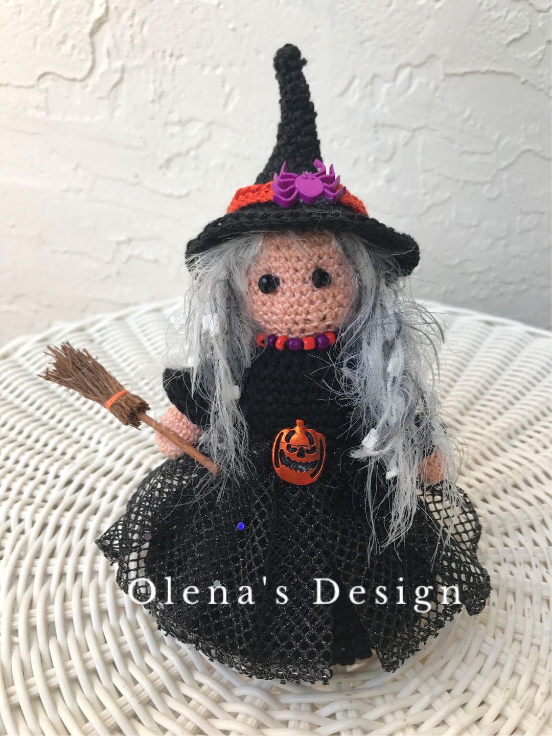 ハロウィン かぎ針編み 魔女人形 ティルダ デコレーション 編みぐるみ