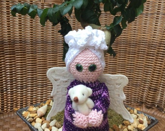 Ganchillo amigurumi ángel crochet miniatura ángel peluches Navidad ángel niños juguete decoración ángel ornamento accesorio de vacaciones decoración #11