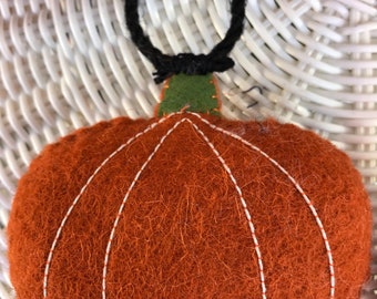 Felted orange pumpkin Ornament Fall Autumn decoration Harvest orange pumpkin ornament Thanksgiving Halloween  decor READY FOR SHIPMENT