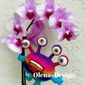 Crochet ONE Monster plushes children toy Birthday Christmas gift Baby shower stuffed animal nursery funny collector halloween 8&#39;/20 cm
