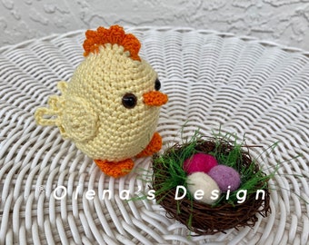 Crochet Easter Chick Spring Chicken amigurumi crochet chicken miniature plushes crochet  children toy 3' Easter decoration ornament READY