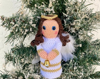 Ganchillo amigurumi ángel crochet ángel miniatura peluches ángel de Navidad niños juguete decoración ángel adorno accesorio de vacaciones decoración #3