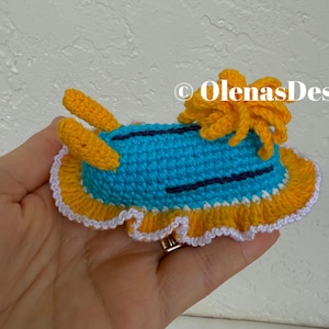 Crochet Nudibranch sea slug Nautical Underwater decor Chromodoris Annae miniature 3.5&quot; Christmas Decoration