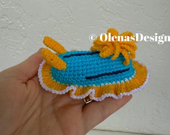 Crochet Nudibranch sea slug Nautical Underwater decor Chromodoris Annae miniature 3.5" Christmas Decoration