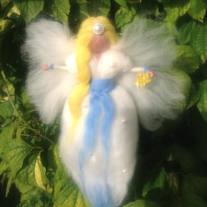 Waldorf Guardian Angel, Wool Fairy, Felt Angel Doll, Christening Gift, Magic Wool Angel, Godmother Gift