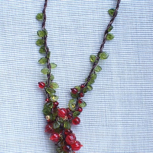Red currant pink pepper omela new year necklace redcurrant berry summer wibes-lampwork glass berries jewelry gold plated necklace necklace image 8