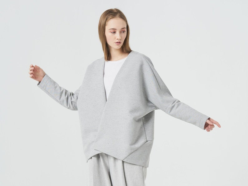 Bomber cotton blazer, Lightweight windproof coat, spring summer short, overshirt jacket for women, Futuristic jacket, Japan style jacket image 5