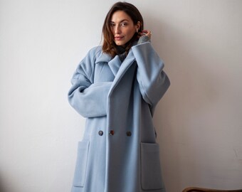 メゾンドソイル WOOL DOUBLE BREASTED RAGLAN COAT メゾンドソイル