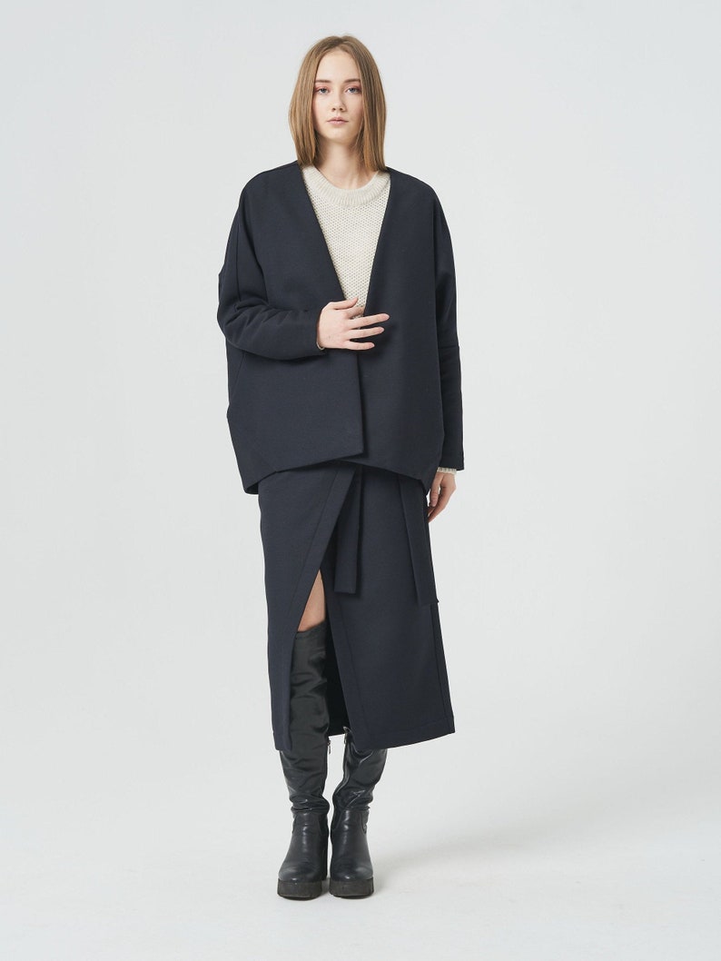 Bomber cotton blazer, Lightweight windproof coat, spring summer short, overshirt jacket for women, Futuristic jacket, Japan style jacket image 1