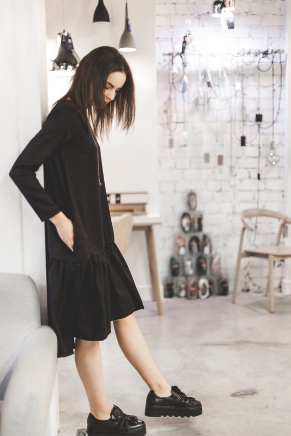 Vestido Negro Vestido De Lana Ropa De Lana Vestido - Etsy España Vestido Negro Vestido De Lana Ropa De Lana Vestido - Etsy España