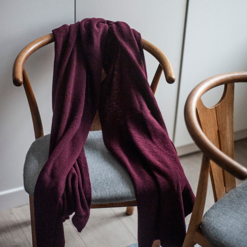 burgundy wool shawl