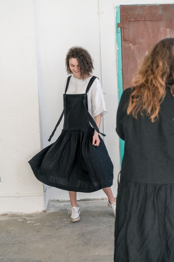 pinafore dress linen