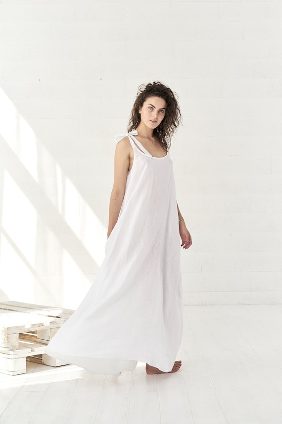 white linen maxi