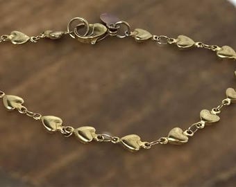 Gold-Tone Stainless Steel Heart Link Bracelet