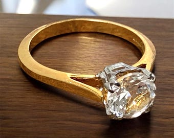 Beautiful Vintage Clark & Coombs White Spinel Solitaire Promise/Engagement ring - Your Choice - Friendship - Engagement Ring