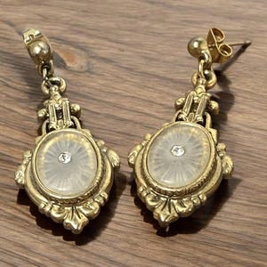 Vintage Camphor Glass Style Drop Earrings