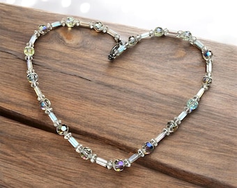 Vintage Aurora Borealis Crystal Necklace