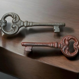 Two Vintage-Style Cast Iron Skeleton Keys