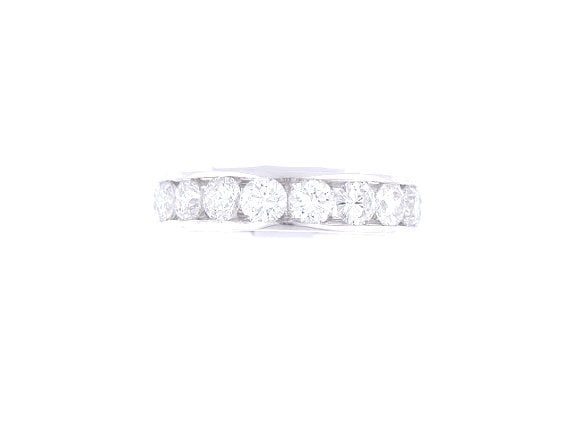 14K White Gold Diamond Eternity Channel Set Band 3.30 Carats Wedding Band Engagement Band Classic Band Art Deco Rose Gold Yellow Gold 18K