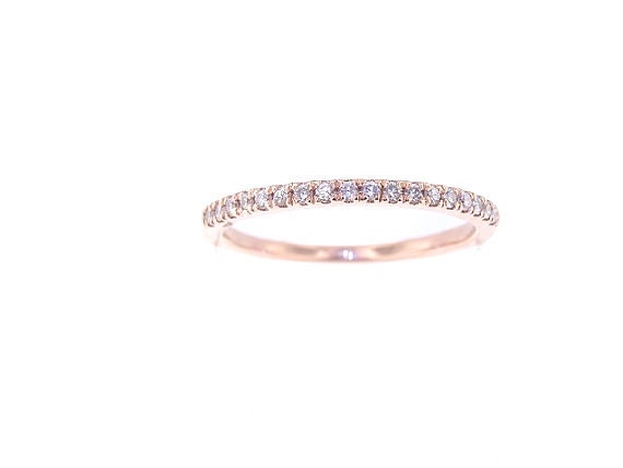 14K Rose Gold Prong Set Half Eternity Diamond Band Wedding Band Anniversary Band Stackable Band Promise Band White Gold Yellow Gold Platinum