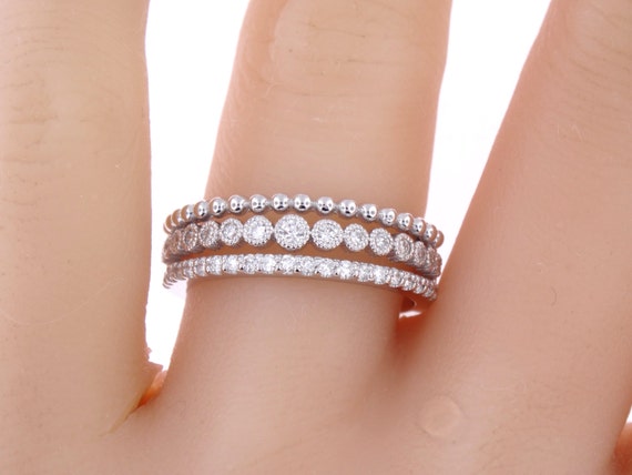 14K White Gold Art Deco Diamond Band Wedding Band Anniversary Band Antique Band Stackable Band Promise Band Engagement Rose Gold Yellow Gold