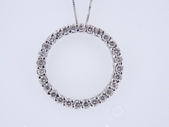 14K White Gold Diamond Circle of Life Pendant 2.40 Carats Prong Set Yellow Gold Rose Gold Platinum 18K