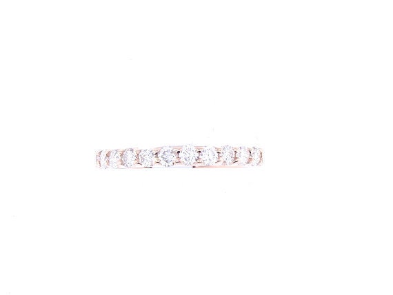 14K Rose Gold Diamond Prong Set Band Wedding Band Engagement Band Anniversary Band Stackable Ring Promise Ring Yellow Gold White Gold 18K