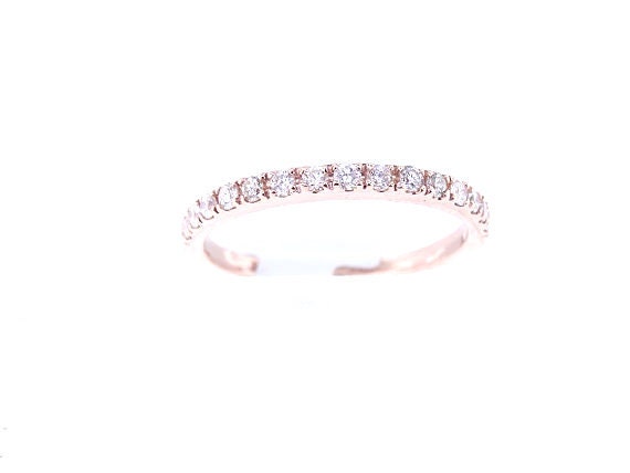 14K Rose Gold Diamond Prong Set Wedding Band Engagement Band Anniversary Band Stackable Band Classic Promise Ring Yellow Gold White Gold 18K