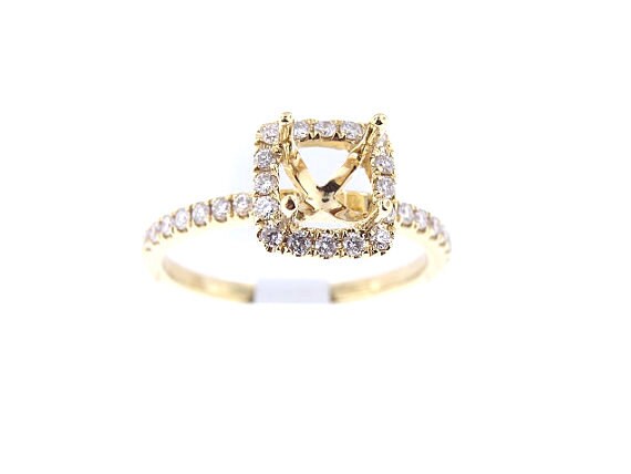 18K Yellow Gold Diamond Halo Engagement Ring Classic Halo Solitaire Wedding Ring Anniversary Ring Promise Ring White Gold White Gold