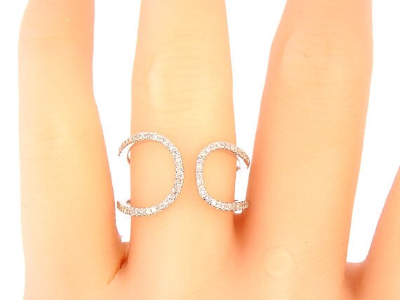 14K White Gold Diamond Custom Design Band Right Hand Ring Fashion Jewelry Stackable Band Engagment Band Yellow Gold Rose Gold