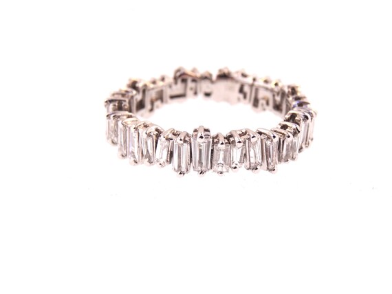 14K White Gold Art Deco Diamond Baguette Band Wedding Band Anniversary Band Antique Band Stackable Band Promise Band Rose Gold White Gold