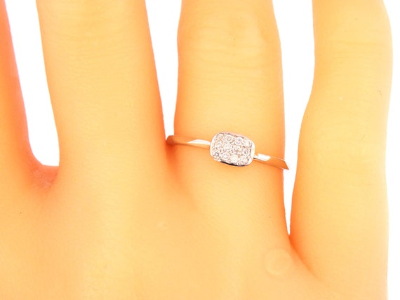 14K White Gold Pave Diamond Wedding Band Anniversary Band Fashion Band Cushion Shape Right Hand Ring Antique Art Deco Yellow Gold Rose Gold