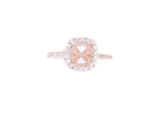 14K Rose Gold Diamond Halo Engagement Ring Wedding Ring Art Deco Ring Antique Ring Yellow Gold White Gold Platinum 18K