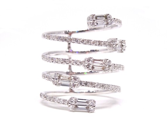 14K White Gold Diamond Baguette Band Wedding Band Anniversary Band Promise Ring Stackable Band Right Hand Ring Yellow Gold Rose Gold Antique