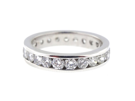 14K White Gold Round Brilliant Eternity Diamond Band Anniversary Wedding Band Stackable Band Promise Ring Rose Gold Yellow Gold Platinum 18K