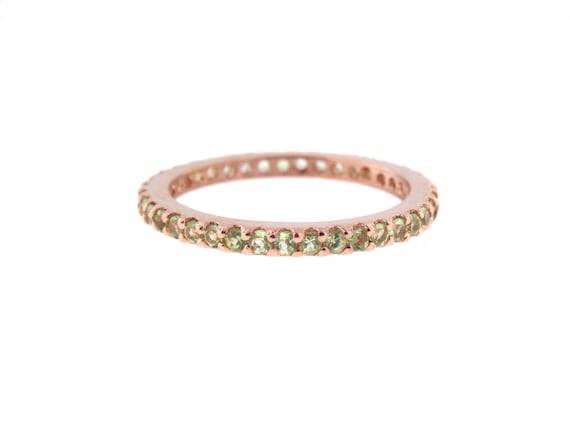14K Rose Gold Full Eternity Natural Peridot Prong Set Band Birthstone Band Stackable Band Promise Ring Anniversary Yellow Gold White Gold