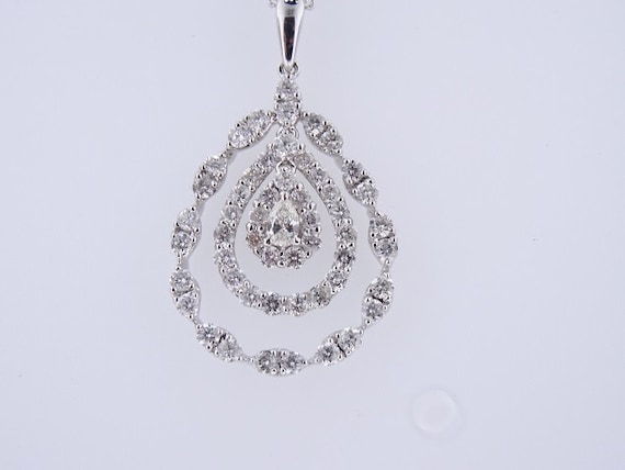 18K White Gold Diamond Pear Shape Pendant - SJ3000SHPP
