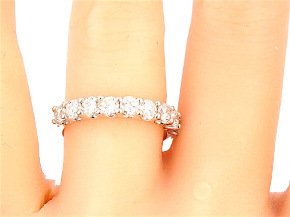 14K White Gold Prong Set Wedding Band Anniversary Band Promise Ring Stackable Band Classic Band Engagement Band Yellow Gold Rose Gold