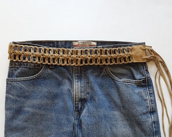 Real Suede Leather Fringe Belt