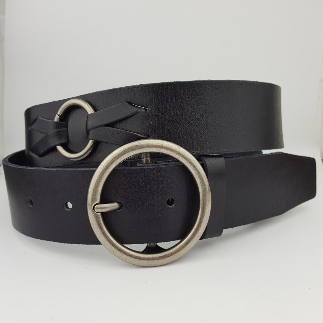 Vintage Leather Belt With Rings in Black or Brown Etsy
