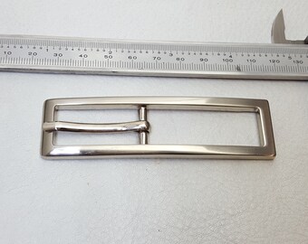 Skinny Belt Buckle in brushed silver finish