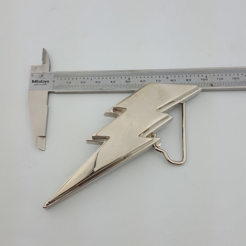 Silver Lightning Bolt Belt Buckle Etsy