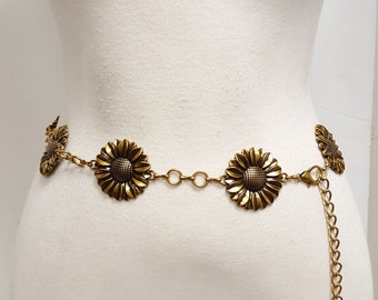 Sunflower Metal Chain Belt