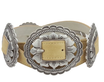 Genuine Suede Concho Belt