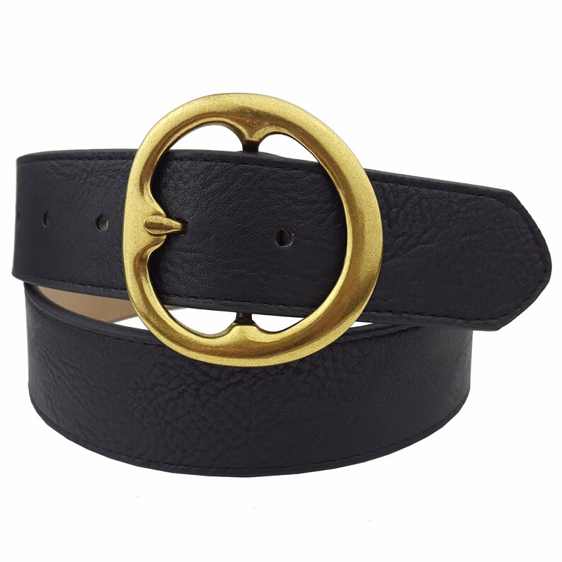 Round Brass Statement Buckle with Non-Animal Belt In Style