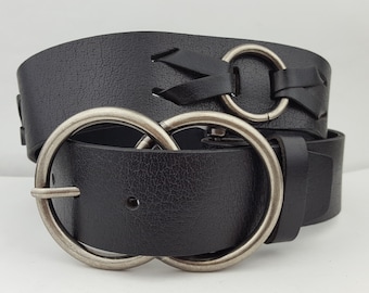 Eternity Buckle with Vintage Leather belt with rings