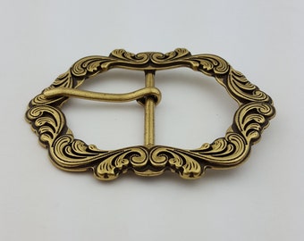 Western style Center bar Buckle with filigree pattern